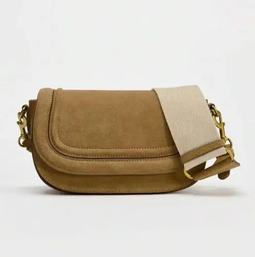 Click Here To Enlarge This Photo Of Personalised suede saddlebag