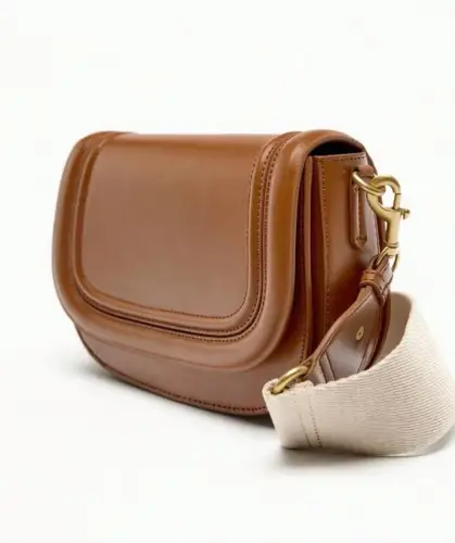 Click Here To Enlarge This Photo Of Personalised tan saddlebag