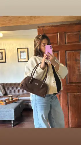 Click Here To Enlarge This Photo Of Personalised suede shoulder bag