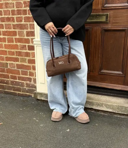 Click Here To Enlarge This Photo Of Personalised suede shoulder bag